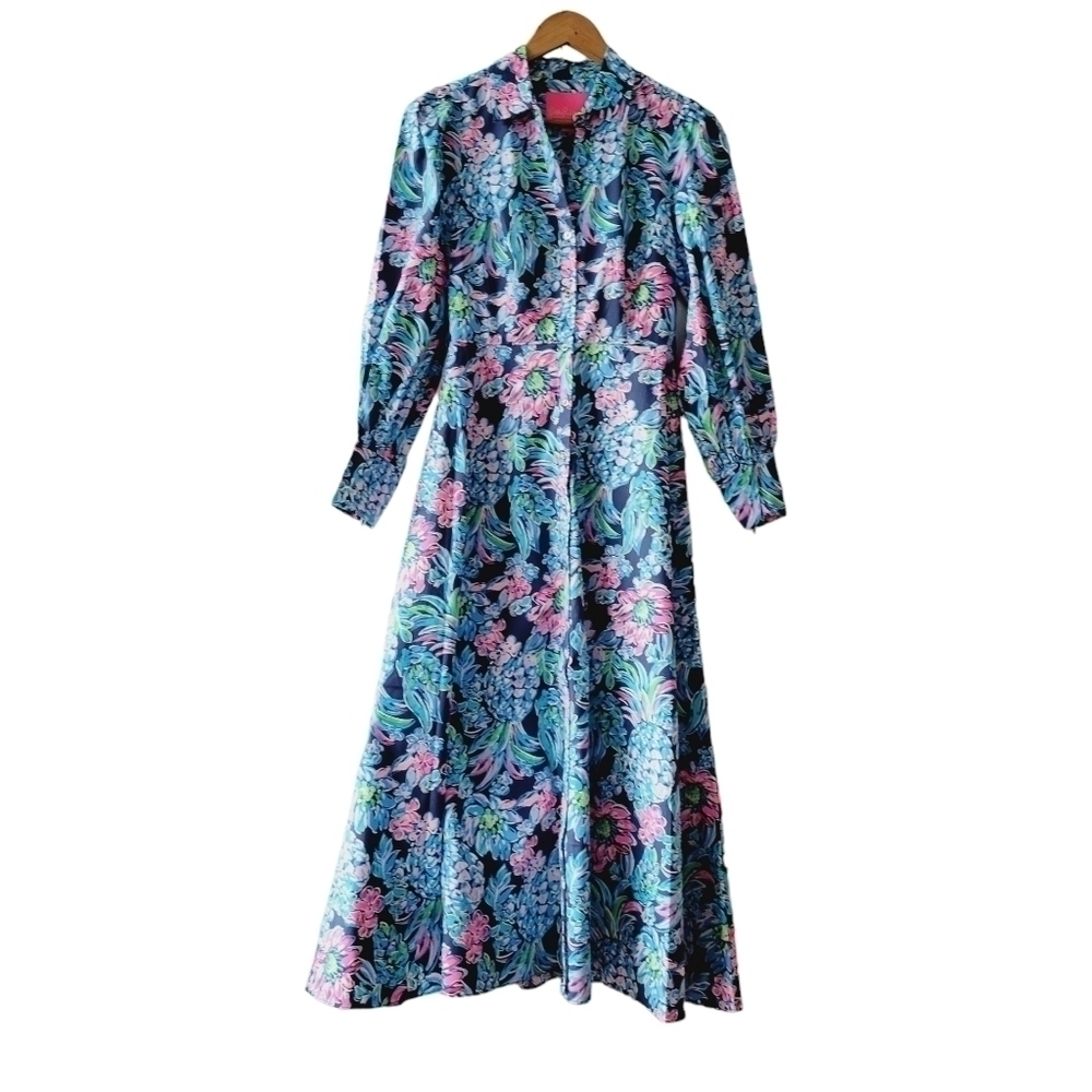 Lilly Pulitzer Mira Shirt Dress in High Tide Navy - Picture 2 of 15